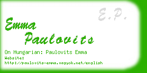 emma paulovits business card